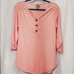 Coral pink 3/4 sleeve